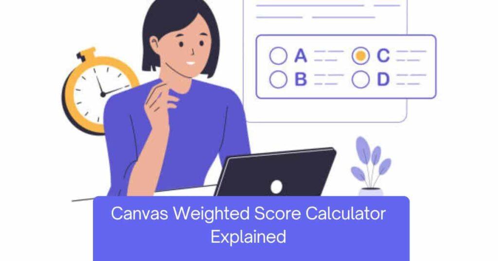 Canvas weighted score calculator showing assignment grades and final exam impact