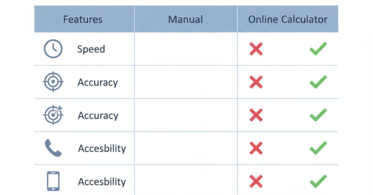 Manual vs online grade calculation comparison highlighting reliability and speed