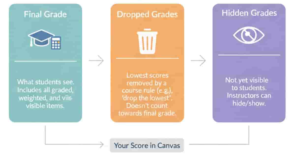 How to Calculate Final, Hidden, and Dropped Grades in Canvas (Stepby