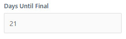 days until final input study calculator