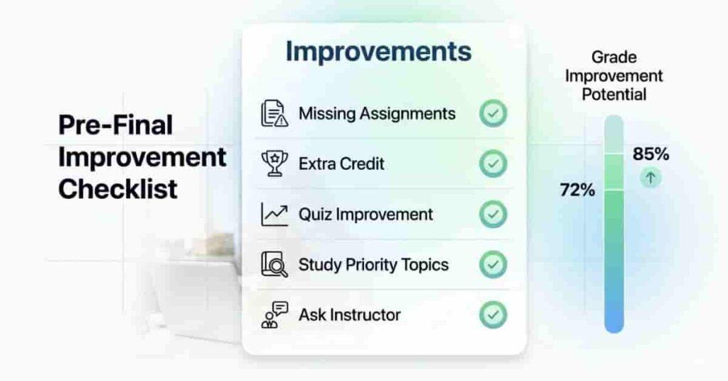 Canvas grade comparison chart showing passing, borderline, and failing scenarios with different current grades