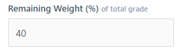 remaining course weight input canvas calculator