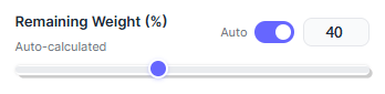 Auto-calculated remaining weight in Canvas calculator