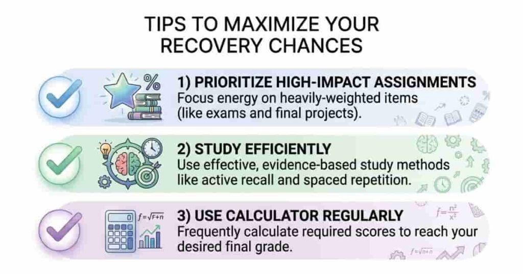 Infographic showing tips to maximize Canvas grade recovery.