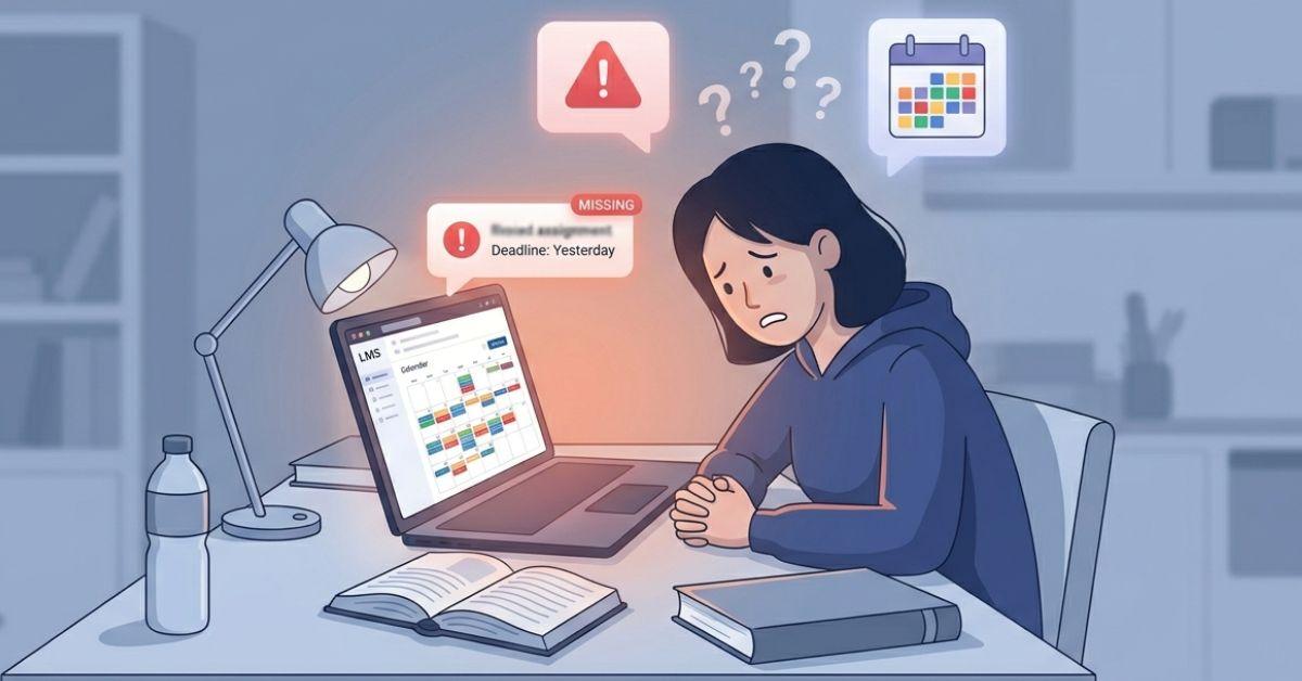 Stressed college student struggling to write a professional email to professor
