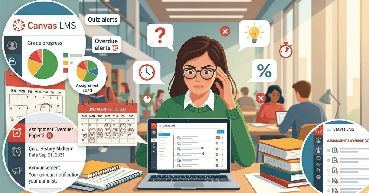 Late assignment email template for university students using Canvas LMS