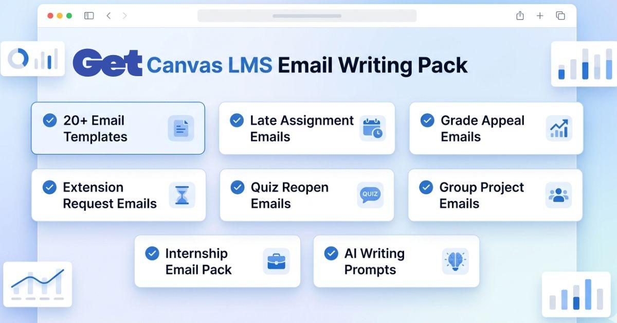 Canvas LMS academic email writing pack with professional student templates
