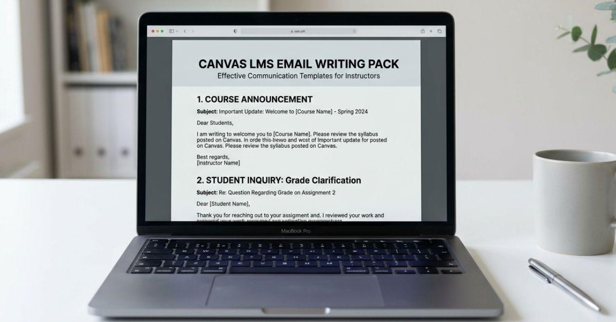 Copy paste academic email templates being used in Gmail and Canvas LMS
