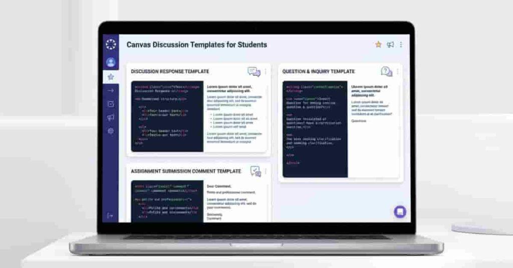Canvas LMS copy paste discussion templates with HTML formatting examples for students