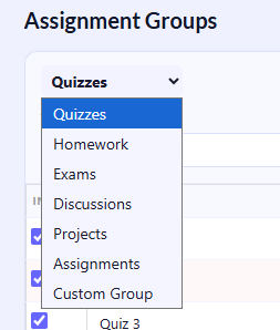 Canvas drop lowest score calculator assignment groups setup