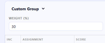 Setting weighted assignment percentages in Canvas drop lowest grade calculator