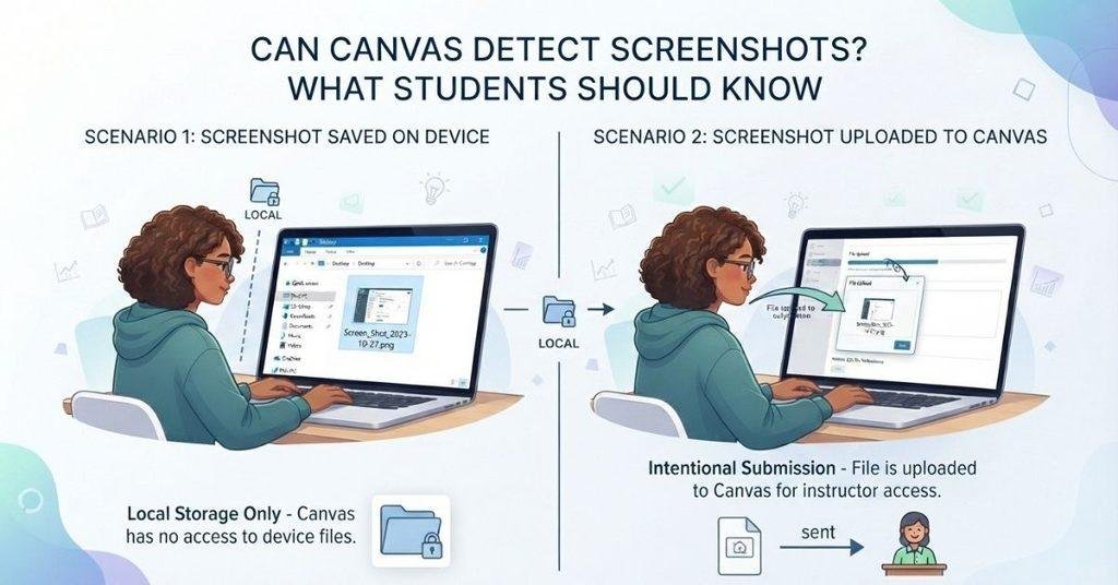 Can Canvas detect screenshots during an online quiz