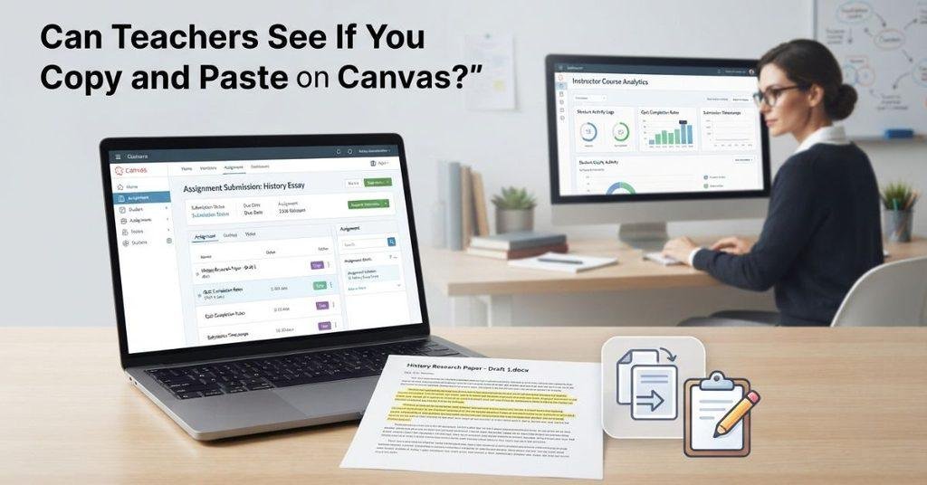 Can teachers see if you copy and paste on Canvas