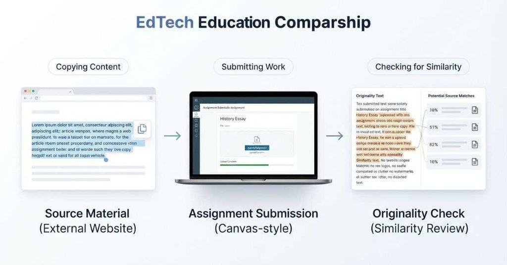 Canvas copied text and originality checking from another website