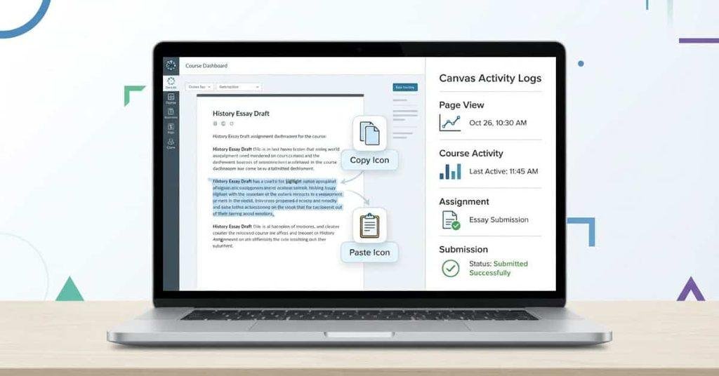 Canvas copy and paste tracking and course activity illustration