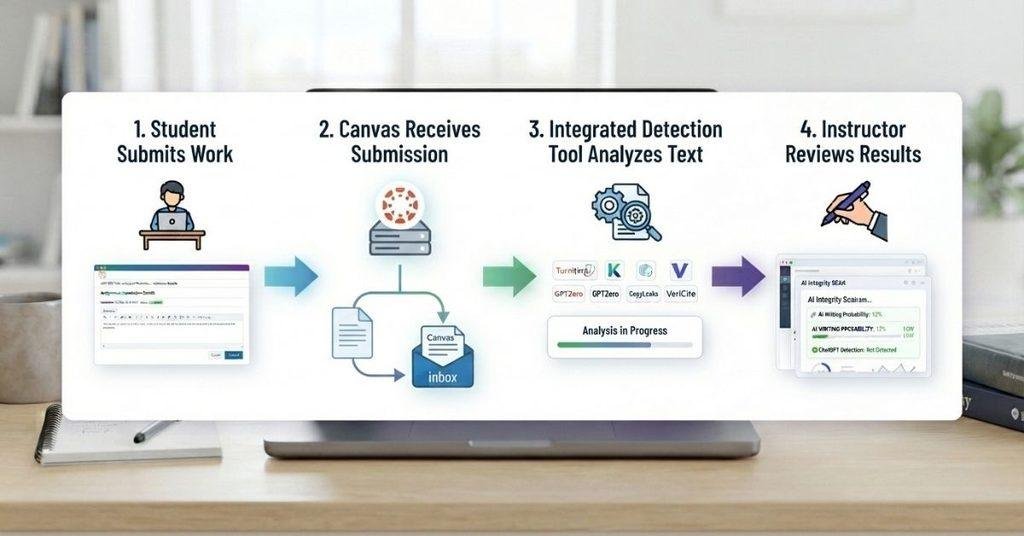 how does Canvas detect AI through integrated tools