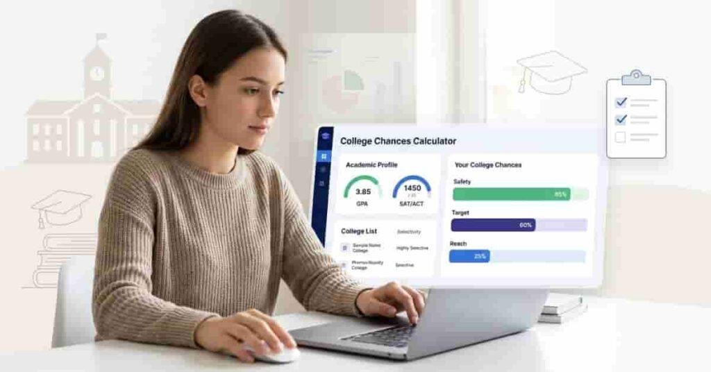 College chances calculator showing GPA SAT ACT and admission competitiveness