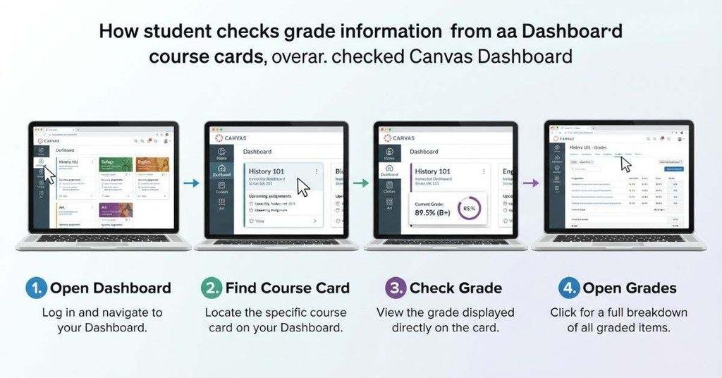 Step-by-step guide to display grades on Canvas Dashboard cards