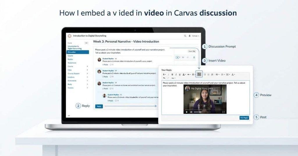 How to embed a video in a Canvas discussion reply