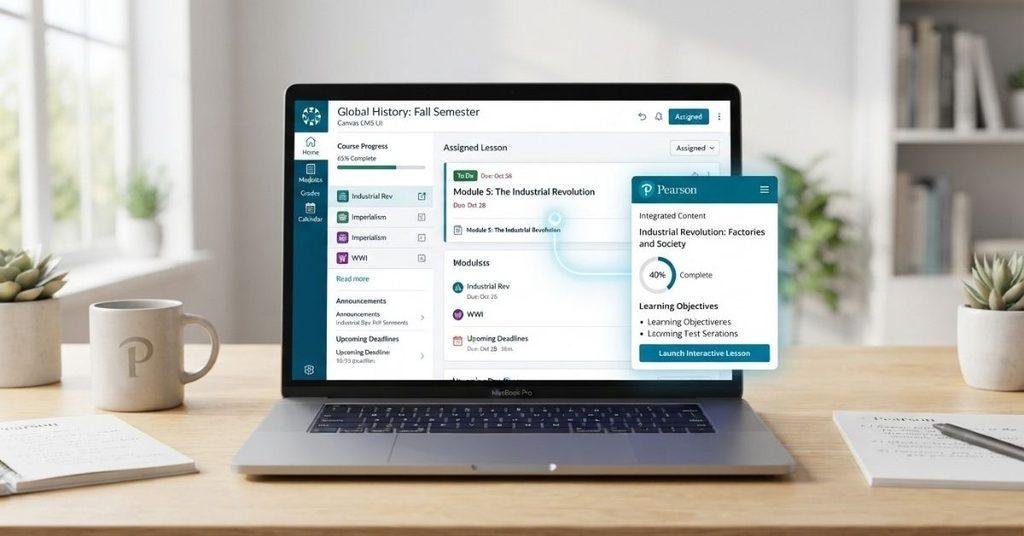 How to link Pearson lessons inside Canvas for students