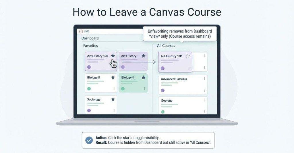 How to remove a class from the Canvas Dashboard favorites