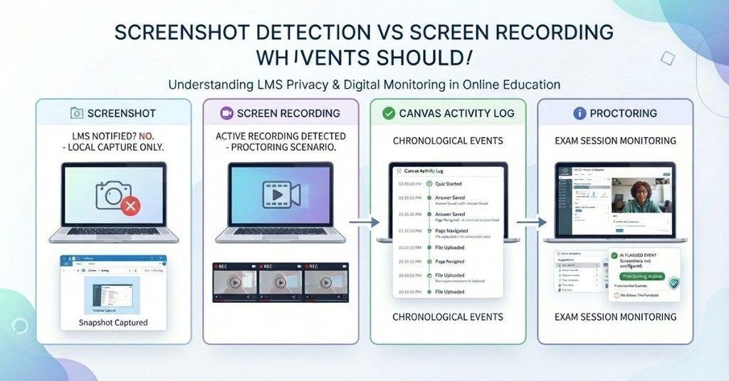 Screenshot detection vs screen recording and Canvas activity tracking