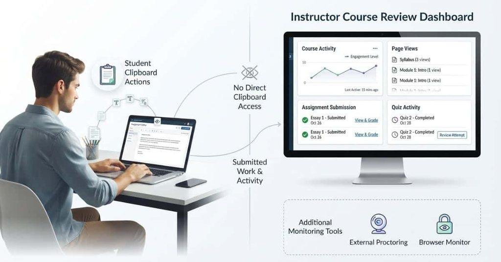 Teacher Canvas dashboard showing course activity assignments quizzes and monitoring tools
