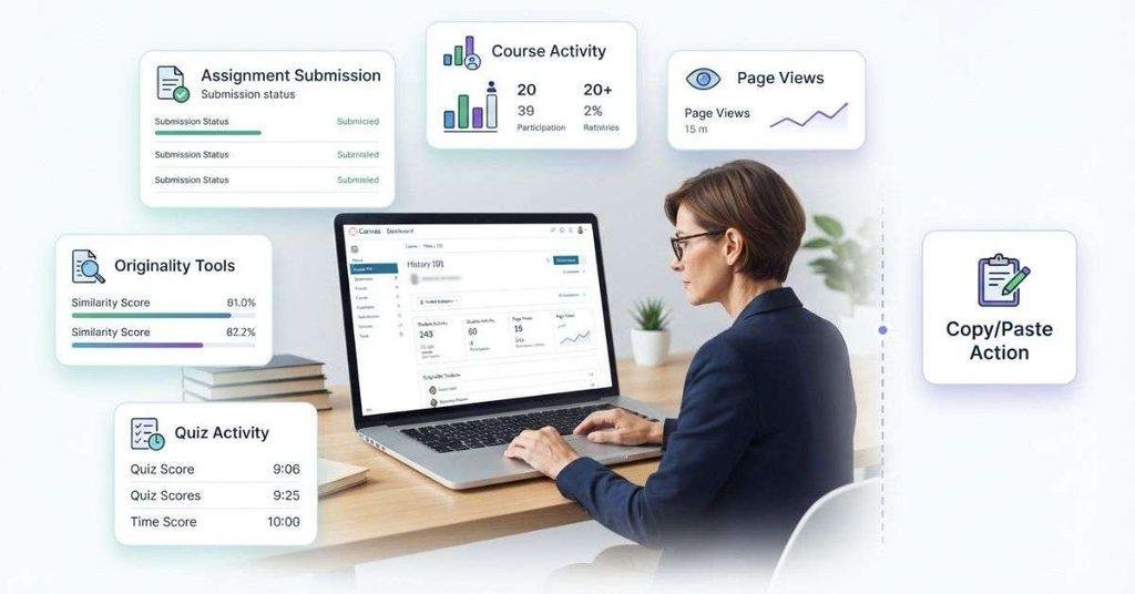 Teacher visibility of Canvas activity assignments quizzes and copy paste