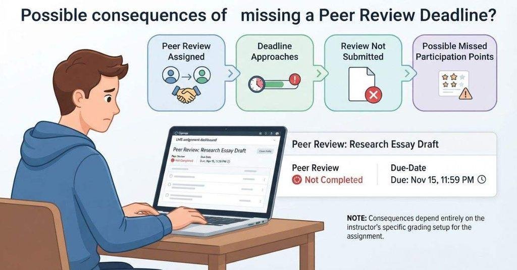 Missing a Canvas peer review deadline and possible grading consequences
