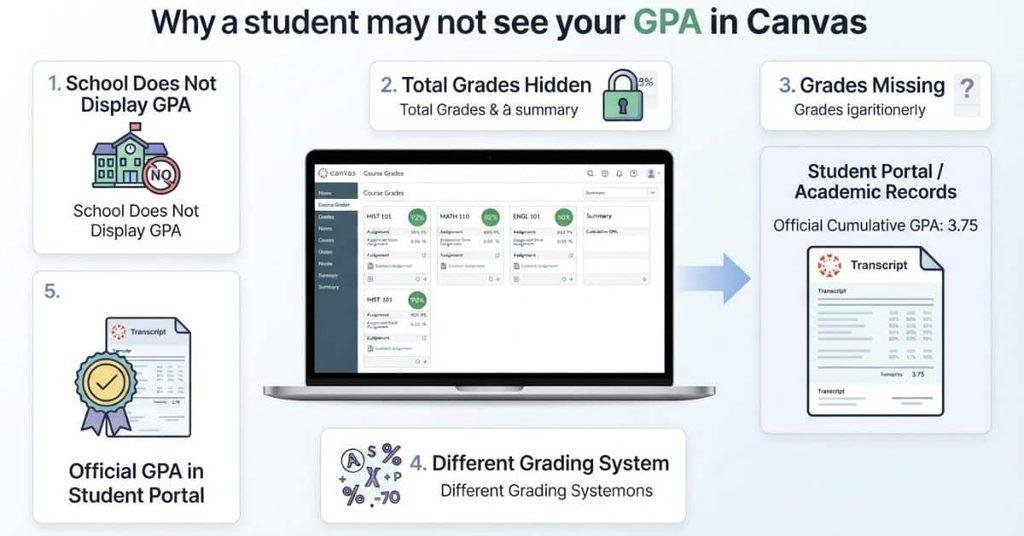 Reasons why you cannot see your GPA on Canvas and where to find official GPA records