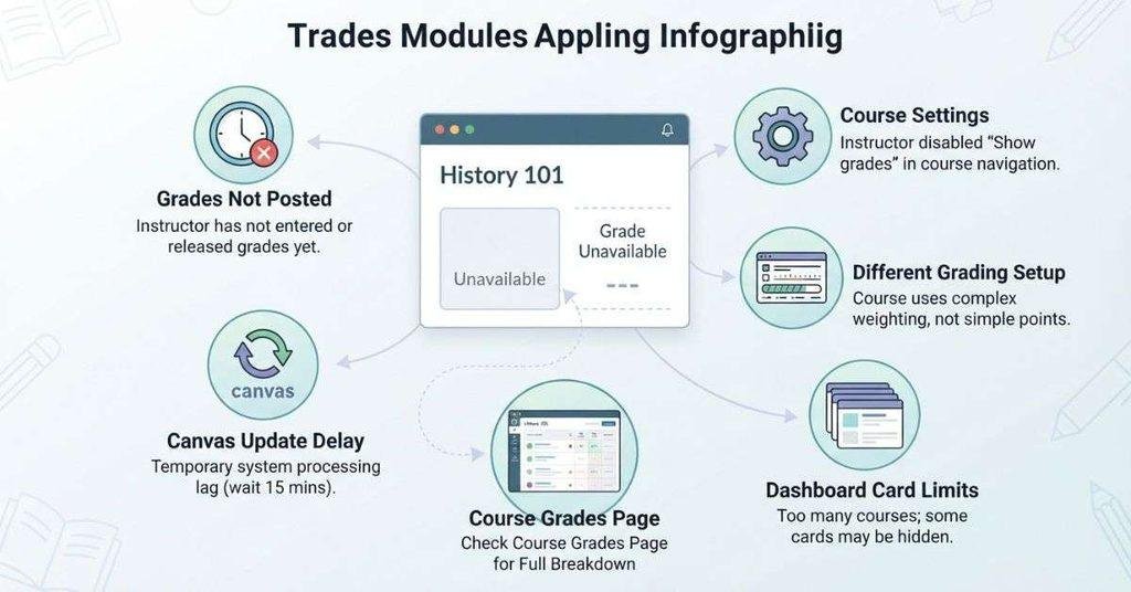 Common reasons Canvas Dashboard grades are not showing