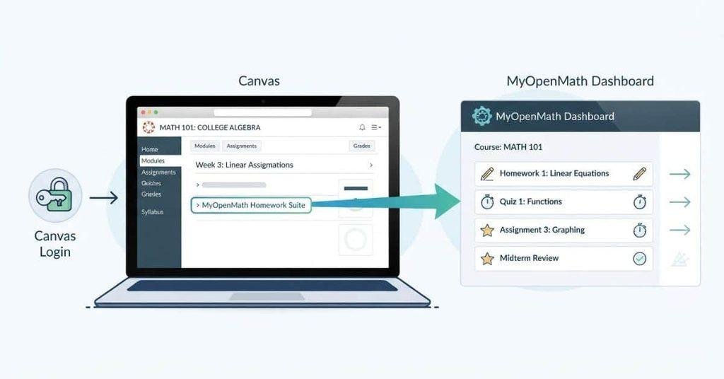 Access MyOpenMath from a Canvas math course