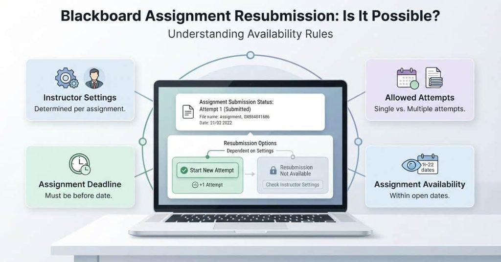 Blackboard assignment resubmission depends on attempts, deadlines, and instructor settings