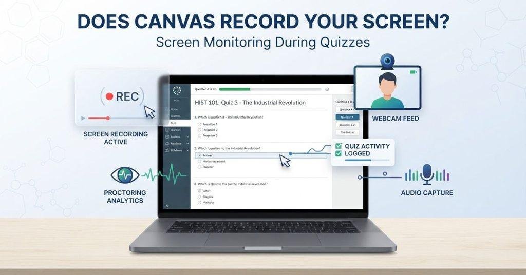 Does Canvas record your screen during quizzes and online exams