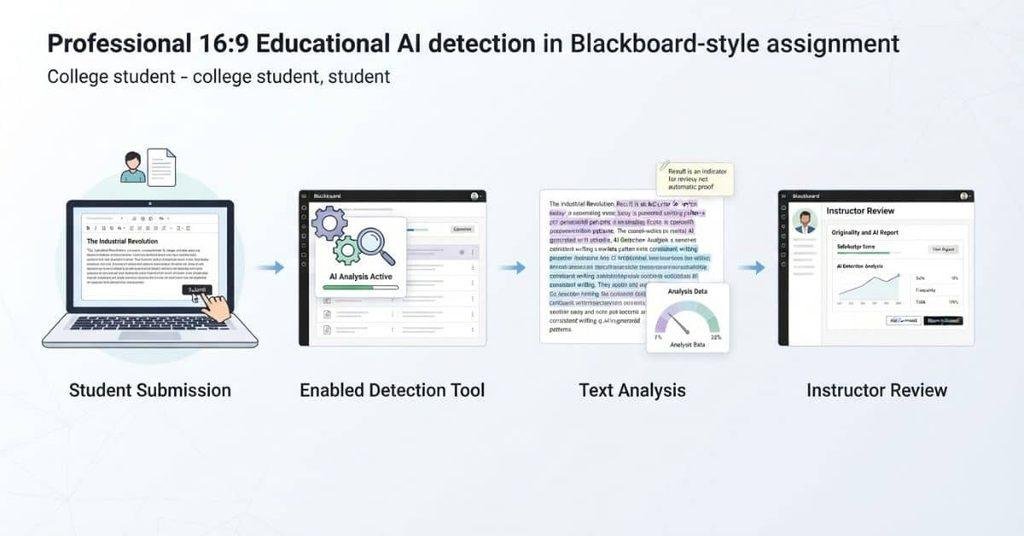 How AI detection works in Blackboard assignment submission workflow