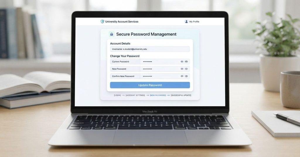 Blackboard password change process through university account settings