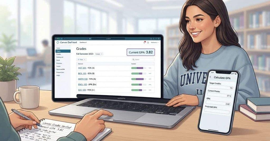 How to check GPA on Canvas using course grades and a GPA calculator