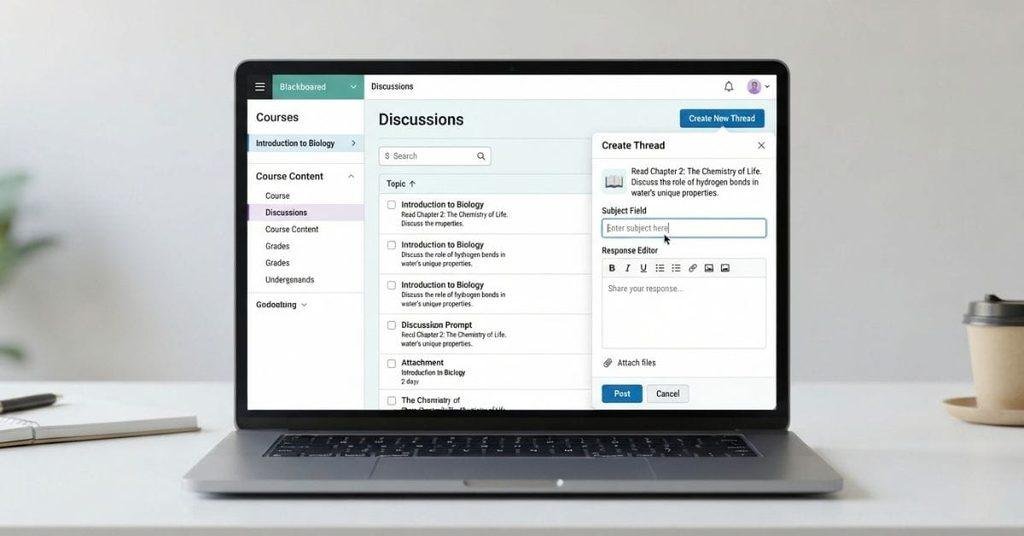 How to create a discussion thread on Blackboard Ultra