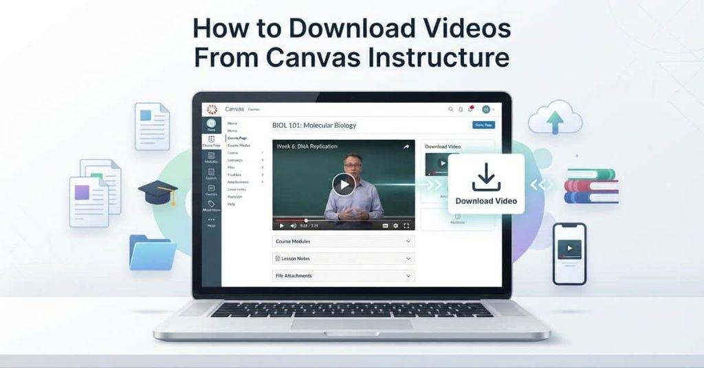 How to download videos from Canvas Instructure using a laptop and video download interface