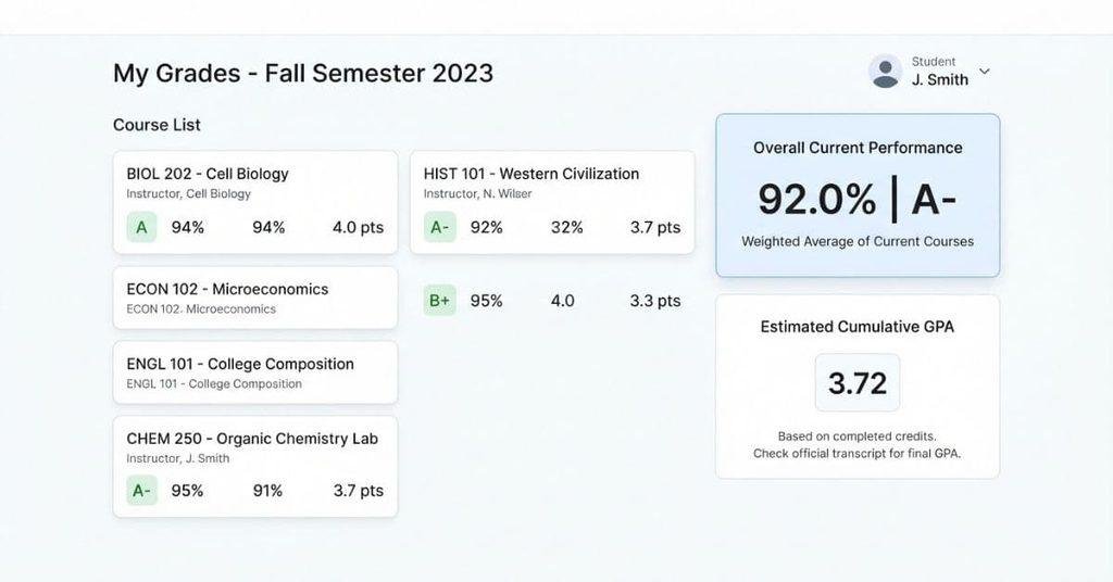 How to find GPA and Overall Grade on Blackboard