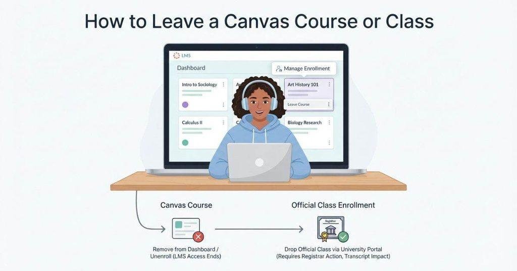 How to leave a Canvas course or class using Canvas settings