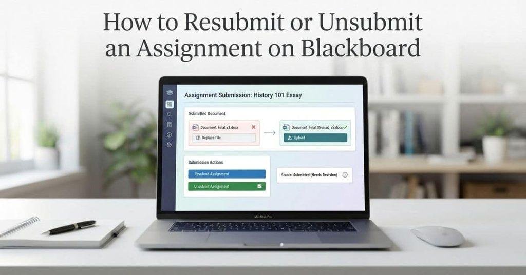 How to resubmit or unsubmit an assignment on Blackboard