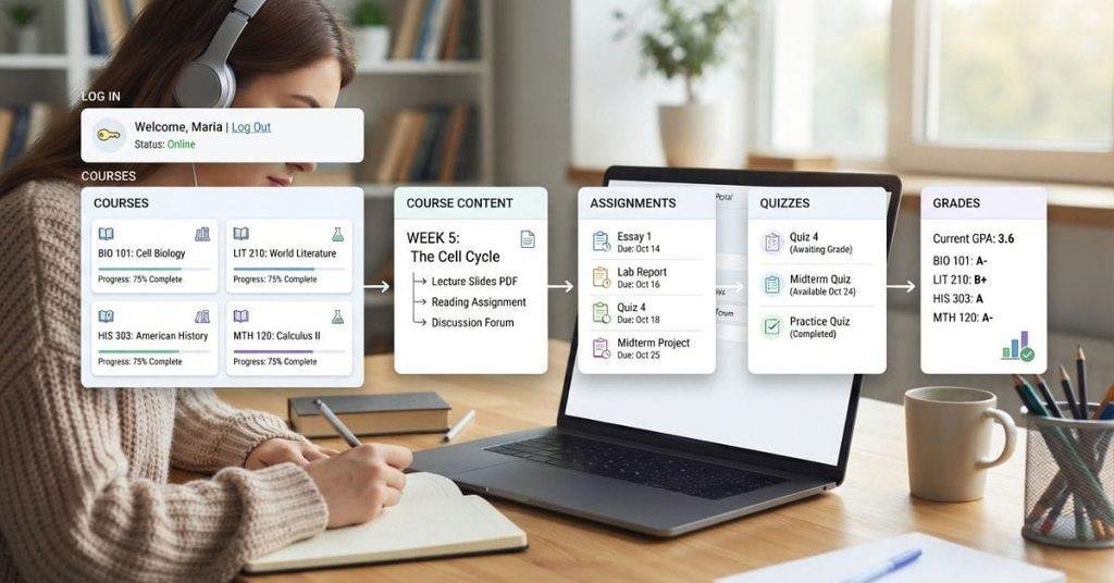 How to use Blackboard as a student for courses, assignments, quizzes, and grades