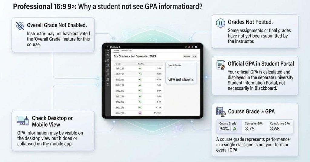 Common reasons GPA is not visible on Blackboard