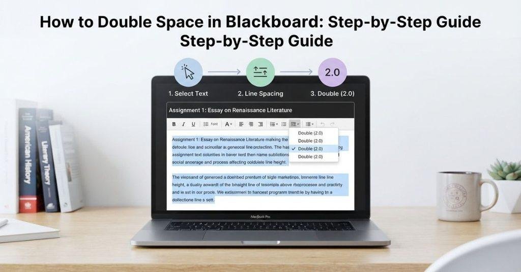 How to double space in Blackboard using the text editor and line spacing controls